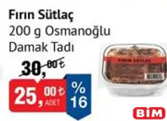 OSMANOĞLU DAMAK TADI FIRIN SÜTLAÇ 200 G fiyat ve kampanya bilgisi